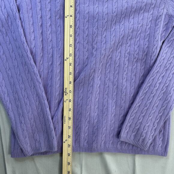 Kirkland Signature Cashmere Cable Knit Light Purple Sweater Women's XL Pullover - Picture 7 of 8